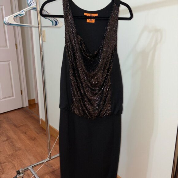 Black Tory Burch Sequin Sleeveless Pencil Dress Wool Nylon Women’s Size S - Picture 2 of 4